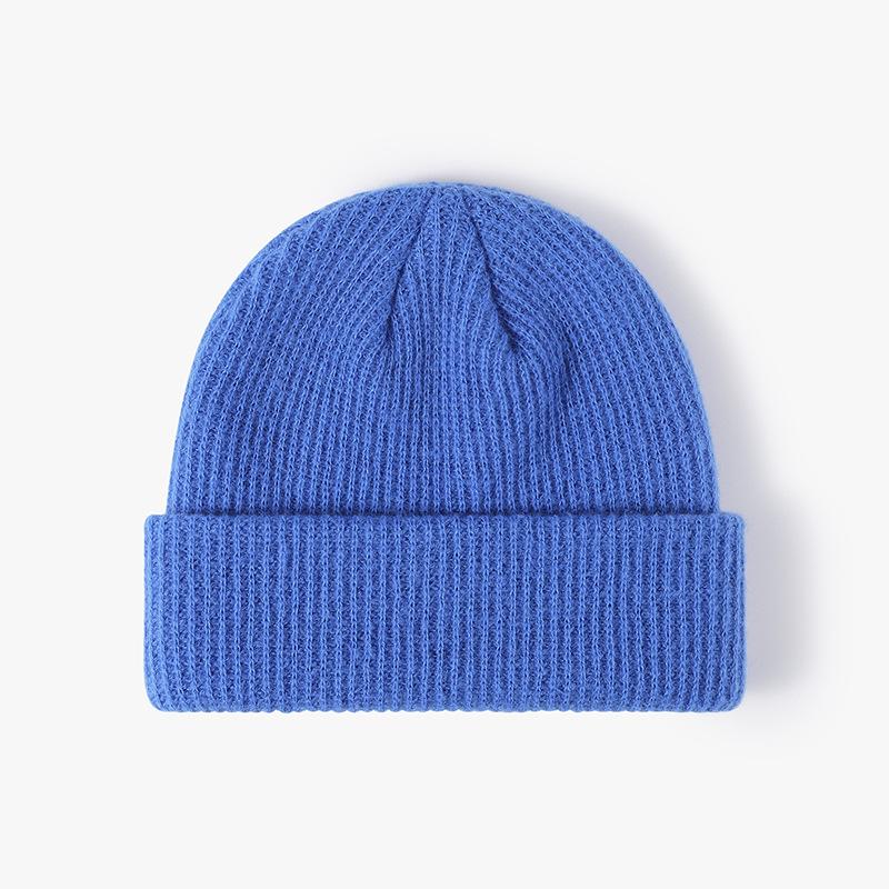 Men's and Women's Autumn and Winter Warm Hat All Match Solid Beanie Knitted Wool Melon Cap