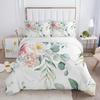 3 Pcs Single Side Printed Duvet Cover Set Queen King Size Animal Plant Flower Leaf Bedding Set Comfortable Soft Skin-Friendly