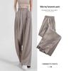 Ice Silk High Waist Women's Summer Pants - Loose, Casual, Straight-Leg Design