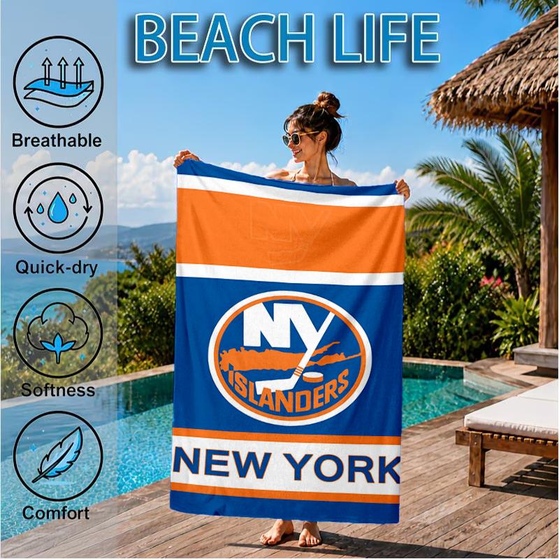 Ny Islanders Pride Beach Towel, Super Soft Microfiber, Perfect Gift for Her/Him, Birthday, for Pool, Beach, Travel, Decor Beach Party