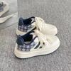 High-value Plaid Design Board Shoes Women's New Platform White Shoes Children's Versatile Student Bread Shoes