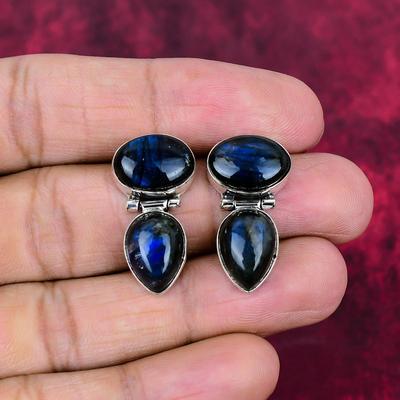 Лабрадорит 925 цельные серебряные серьги, серьги ручной работы с драгоценными камнями, ювелирные изделия, подарки для жены, абсолютно новые серьги