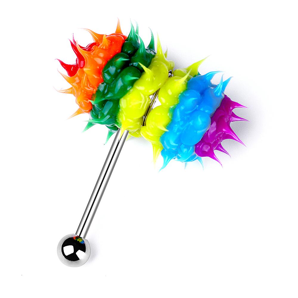 Fashion Colorful Rock Trendy Vibrating Tongue Ring Body Piercing Jewelry With 2 Batteries