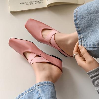 Внутреннее увеличение высоты 5 см ~ 2025 новые эластичные туфли-крестики женские из мягкой кожи туфли с носом-пяточком квадратным носком и мыском-мешком женские сандалии