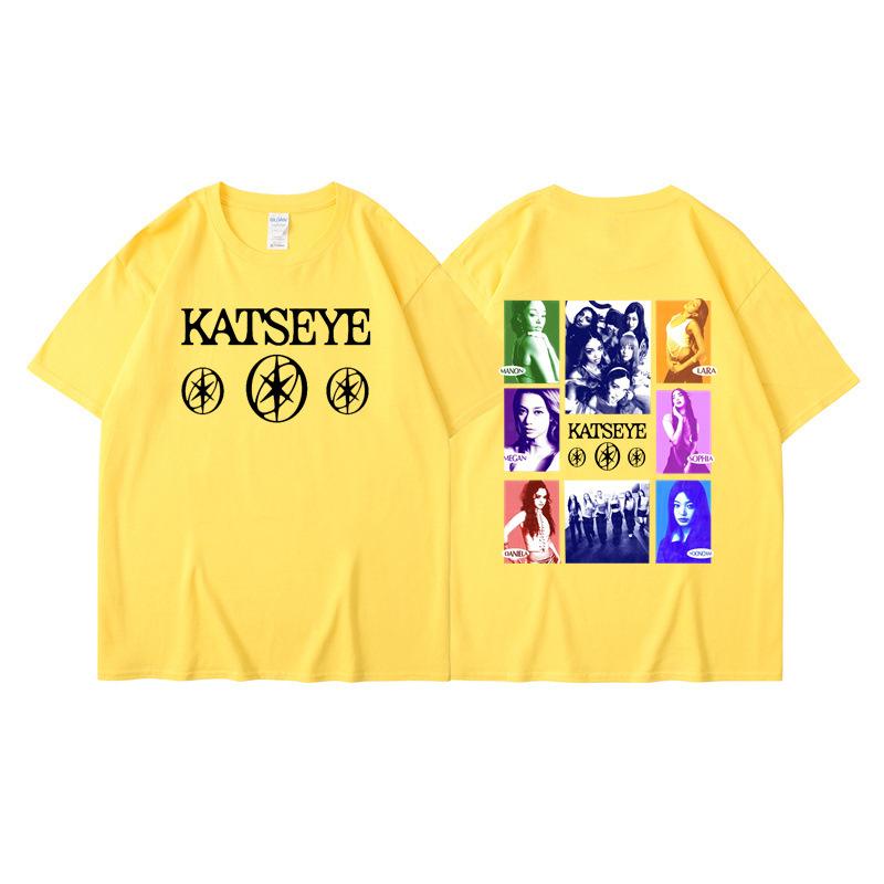 New KATSEYE printed T-shirt men's and women's casual T-shirt high-quality short sleeves