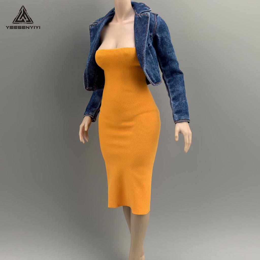 Платье без бретелек с высоким разрезом, эластичное, масштаб 1/6, для BJD куклы - Модель AT210 от VERYCOOL