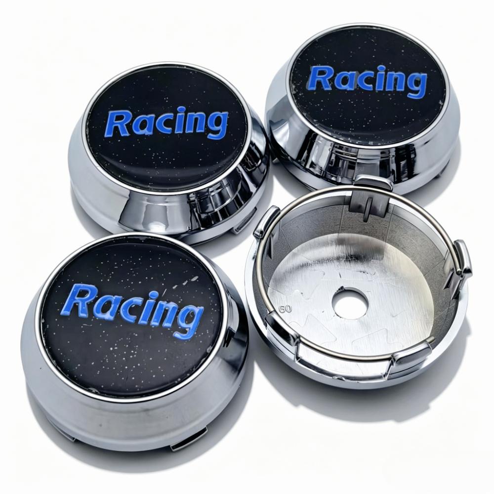 4pcs Racing Sport Letters Logo Badge Car Wheel Center Caps 60MM Clips 56MM Wheels Hub High Cap Rim Hubcaps Cover Car Accessories