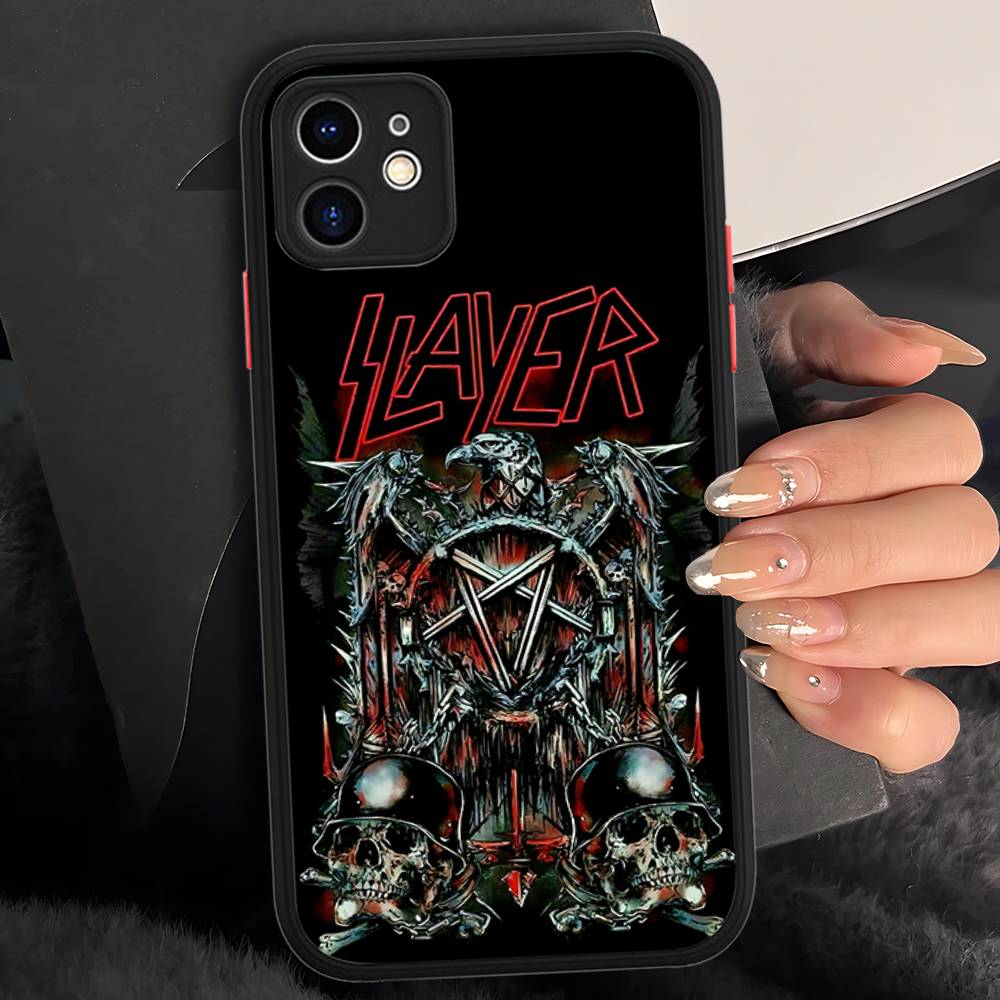 Чехол для телефона S-Slayers Band для IPhone 16 15 14 13 12 11 Pro Max Plus X XS MAX Черный Матовый Чехлы для Телефона