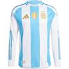 Argentina 24 Long Sleeve Home Authentic Jersey White/Blue Burst Men Streetwear IP8383