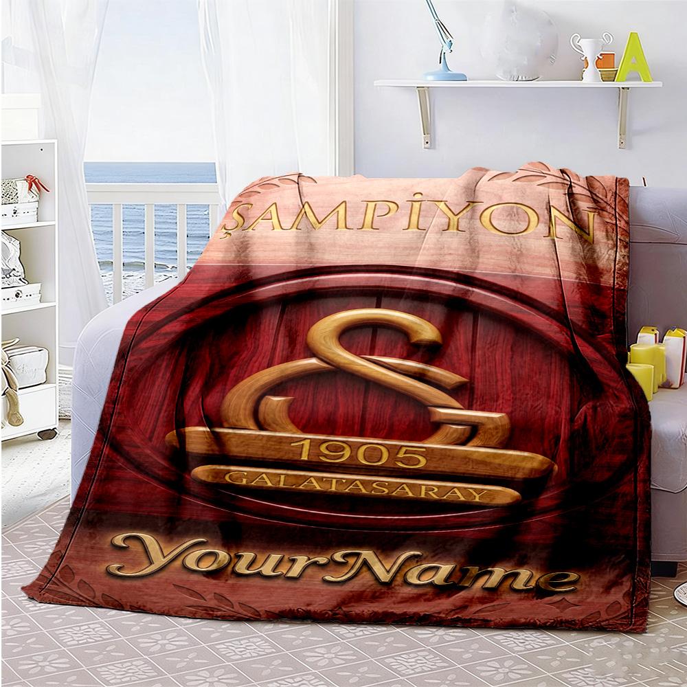 Galatasaray Customize Your Name Blanket Gift Customizable Blanket Durable Comfort For Bedding Home Decor Chair Livingroom Ideal For All Seasons