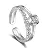 Fashion Popular Zircon Ring Female Opening Silver Plated Ornament
