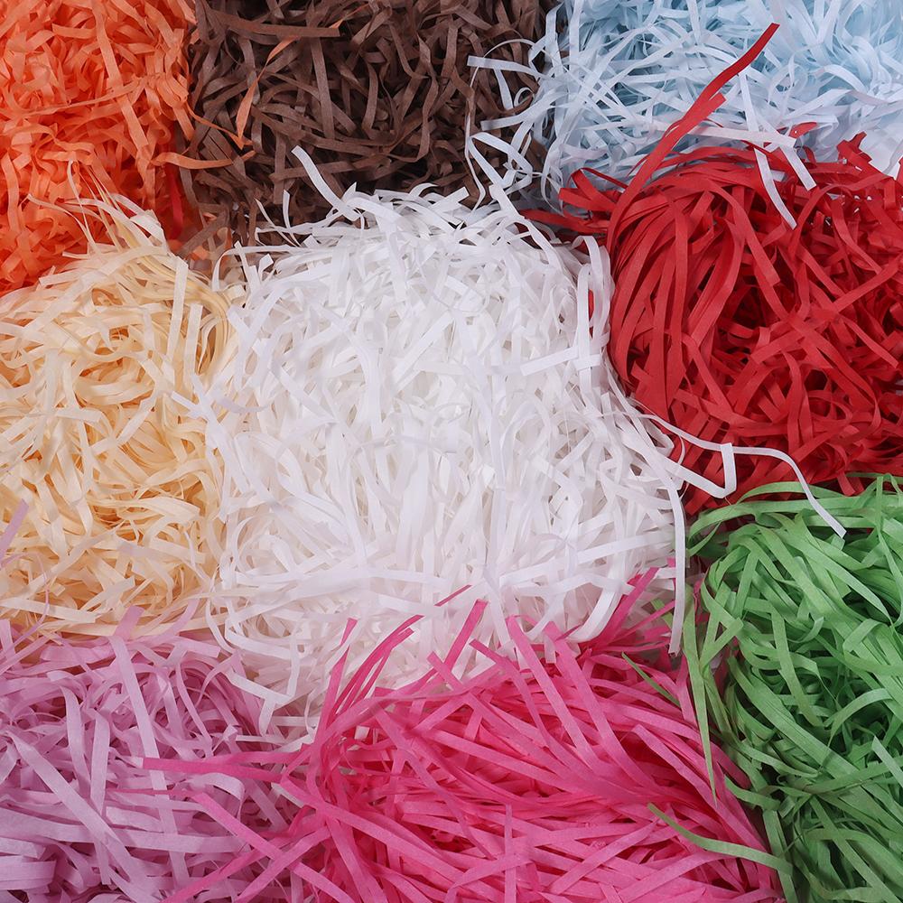 100g/bag Colorful Shredded Crinkle Lafite Grass Paper Raffia Filler DIY Gift Box Packing Filling Party Wedding Christmas Decor