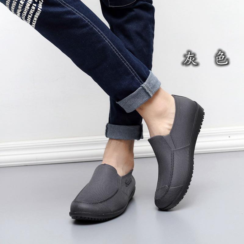 Модные мужские нескользящие водонепроницаемые садовые туфли, рабочие туфли для мойки автомобиля, эластичные резиновые сапоги до щиколотки, защитная обувь