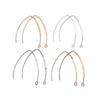 20pcs Gold Rhodium Copper French V-shaped Earring Hooks Findings Ear Hook Wire Settings Base Settings For Jewelry Making