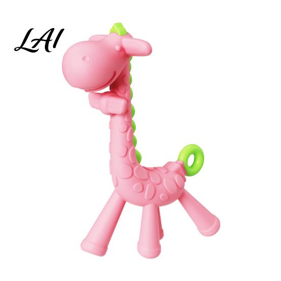 Infant Gum Massage Soother Baby Giraffe Teething Toy for Infants Food-Grade Silicone Chew Stick Relief Refrigerator Safe Icy BPA-Free Teether
