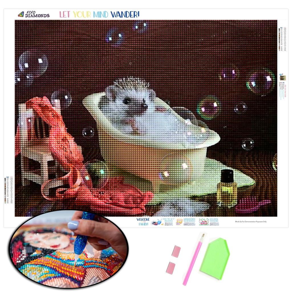 Diamond Full Circle/square Diamond Needle Thread New Arrival Animal 3D DIY Diamond Painting "Hedgehog Bathing" Home Decoration