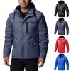 Men's Casual Solid-color Hooded Zipper Jacket, Men's Three-proof Lightweight Jacket, Windbreaker