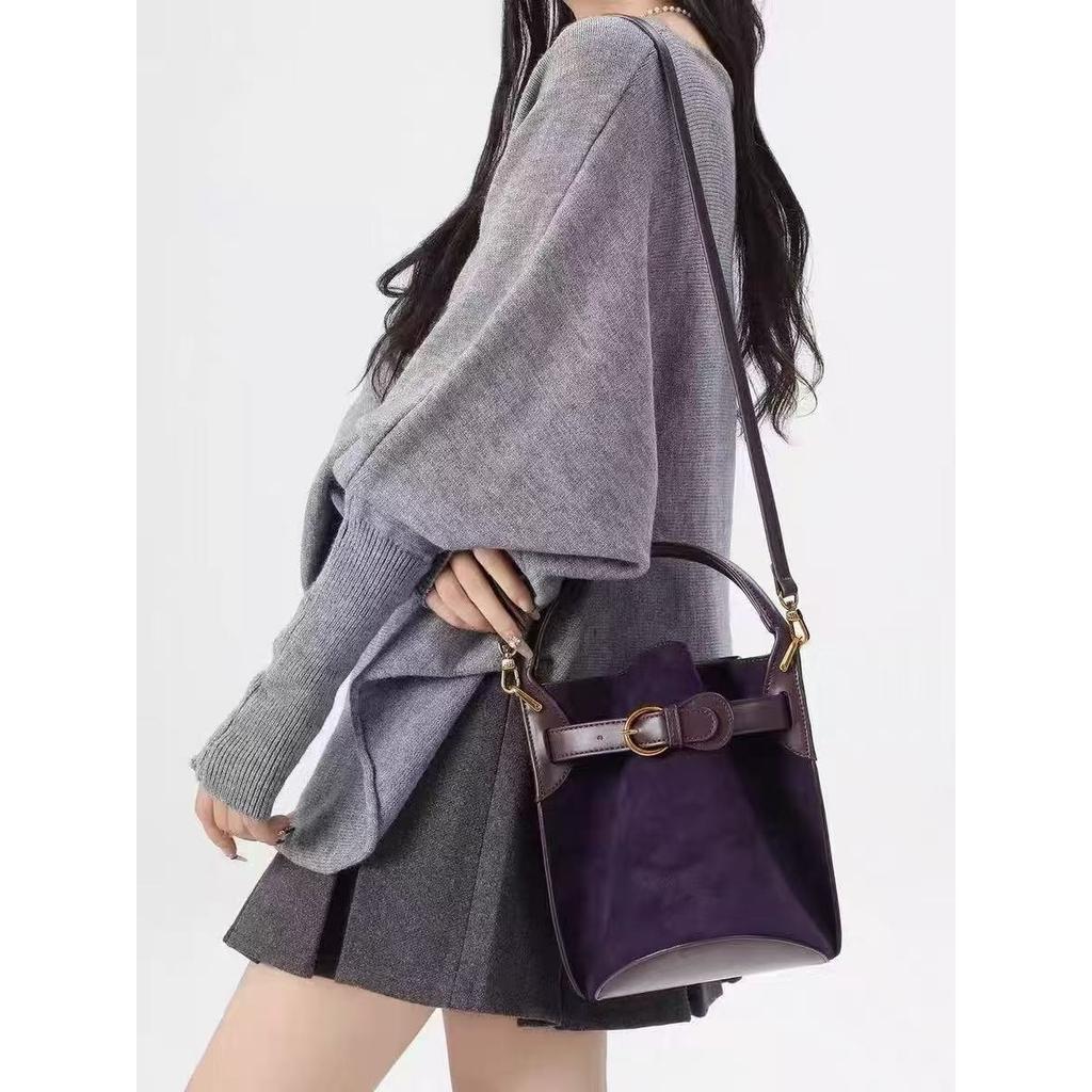 Purple, Velvet Bags, Bucket Bags, Women's Bags, Single-shoulder Bags, Crossbody Bags
