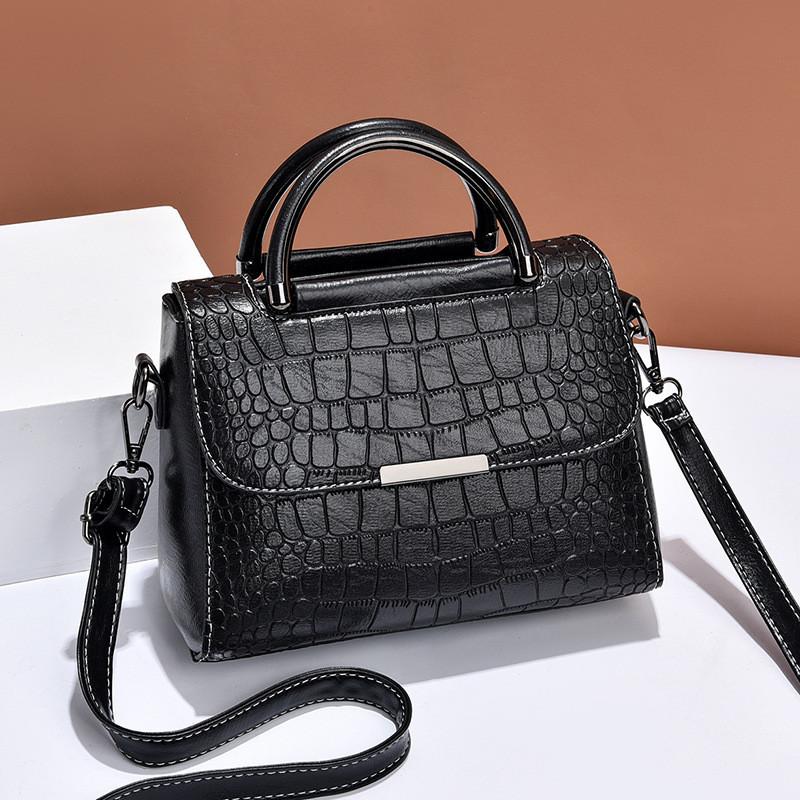 Ielgy Unique Stone Pattern One-Shoulder Fashion Retro Large-Capacity Handbag