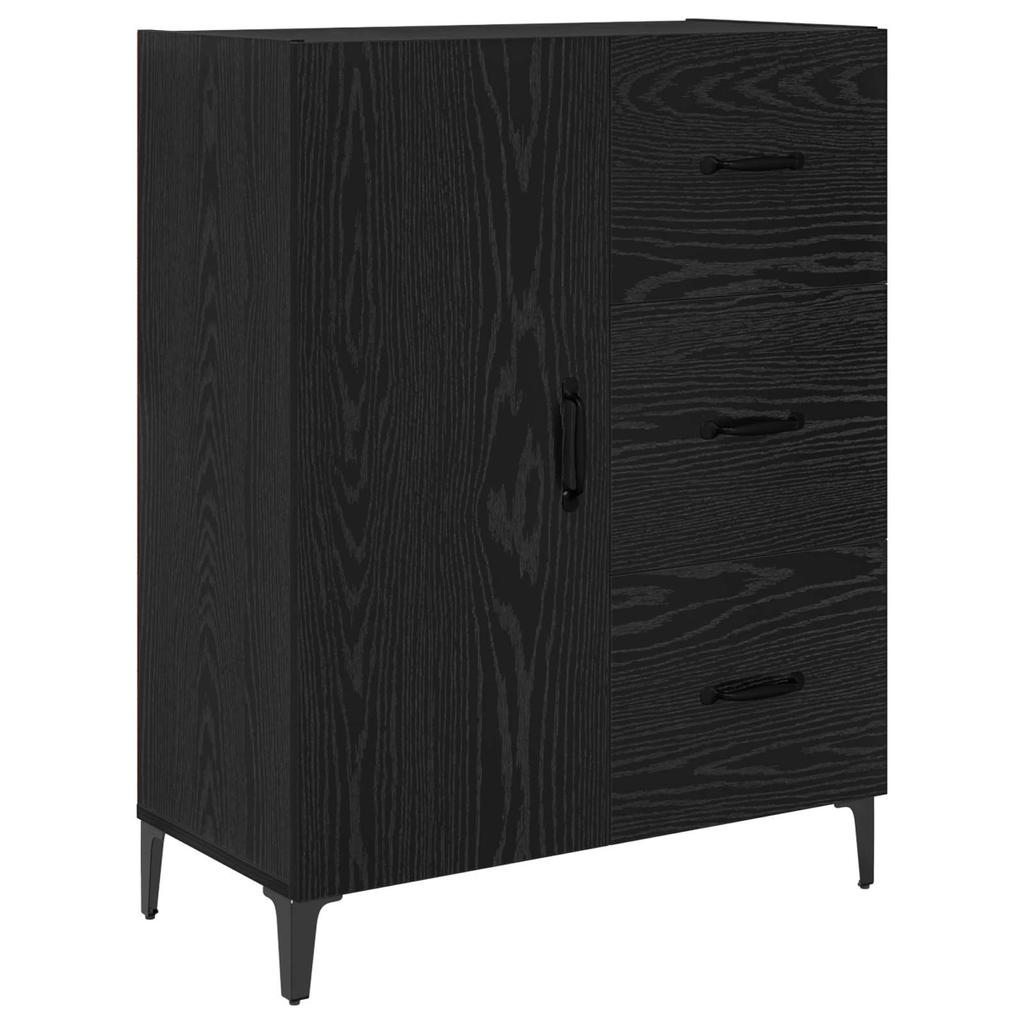Highboard in Black Oak Look 69.5 x 34 x 180 cm Engineered Wood