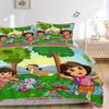 Dora'S Forest Adventure Print 3Pcs Bedding Setduvet Cover With 2 Bedropillowcase Home Birthday Gift