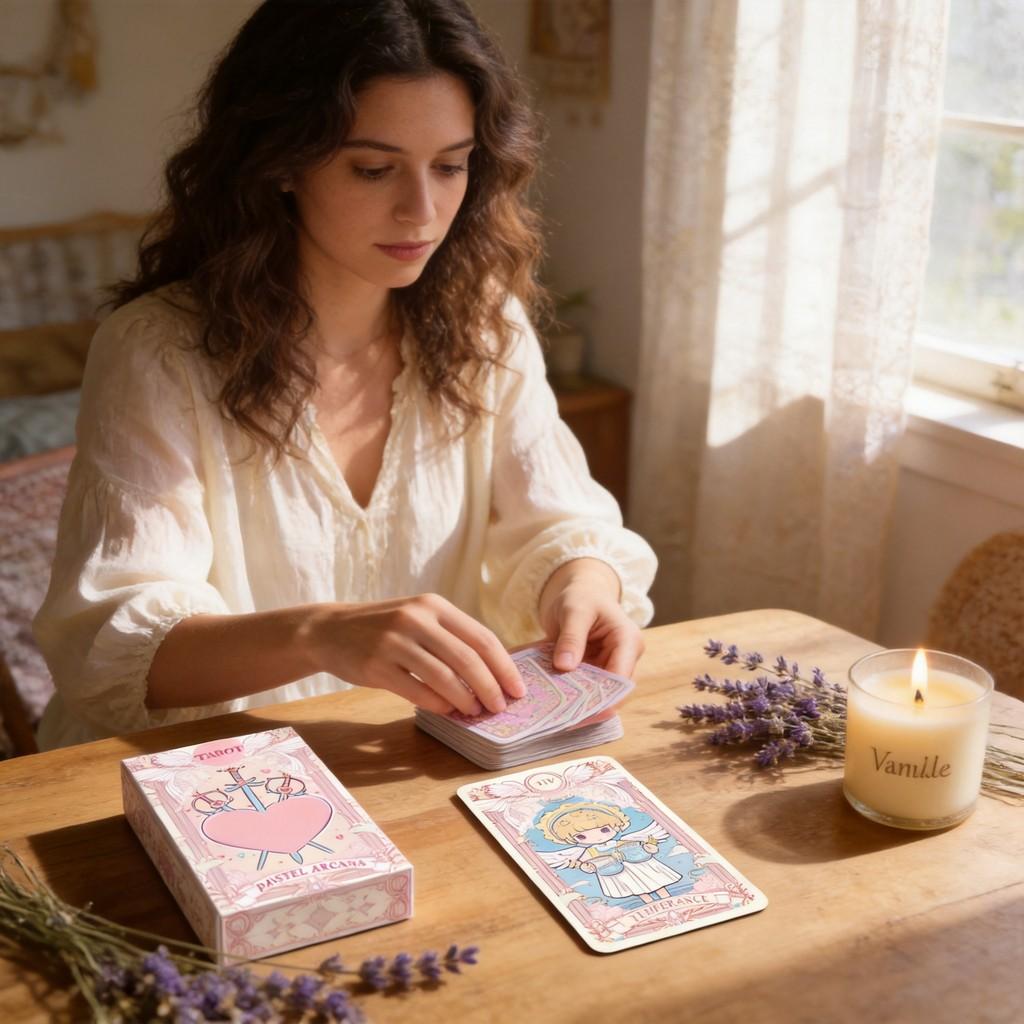 Soft Pink Tarot Deck With 78 Cards And Instruction Manual For Collectors And Enthusiasts