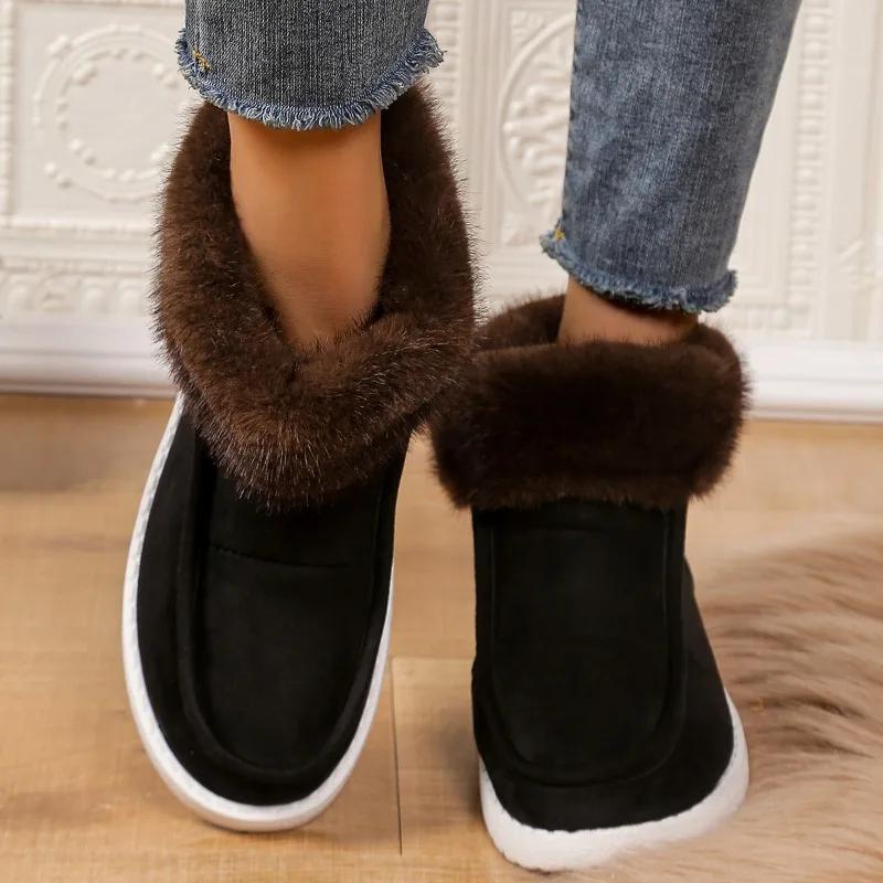 Fashion Hot Sale Ladies Shoes 2024 New Casual Fashionable Winter Female Shoes Comfortable and Warm Women's Snow Boots Botas De Mujer