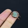 Кольцо из амазонита ручной работы, кольцо из электроформированной меди, антикварное украшение, регулируемое кольцо, подарок на помолвку