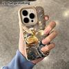 Phone Case: 2D flat lambskin suitable for iPhone 18 17 16 15 14 13Pro protective case, golden butterfly rose, Christmas and Halloween gifts