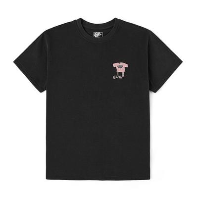 Vans Стильная футболка с принтом, круглый вырез, короткий рукав, унисекс, топ VN000TKGBLK
