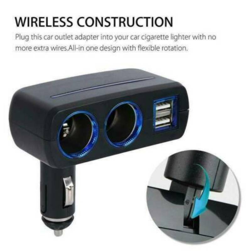 POTAN Car Dual Usb Charger Cigarette Lighter Double Power Adapter Socket Splitter