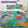 Bubble Guppies Inspired Pattern Bedding,Quilt Set Quilt Cover Pillowcase Home Birthday Gift (1*duvet cover+2*pillowcase,without core)XSJT0917276