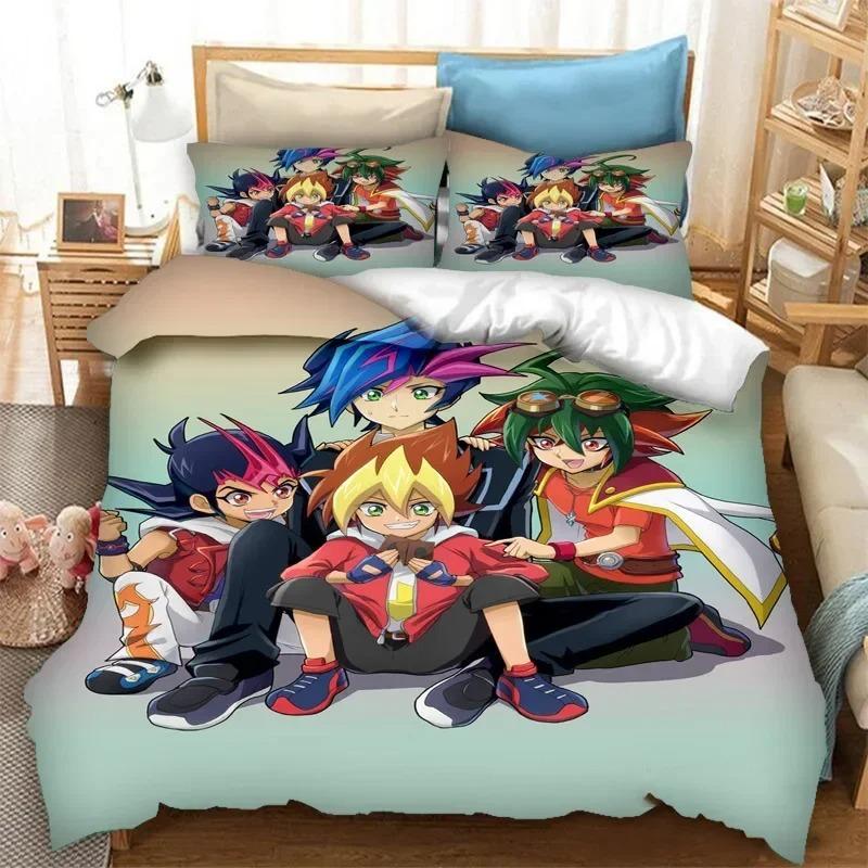 3D Printed Anime Yu Gi Oh Duel Bedding Set 3D Printed Suitable for Bedroom Duvet Cover Set With Pillowcases Kids Home Textile