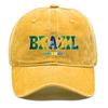 Солнцезащитная кепка с принтом флага "БРАЗИЛИЯ" "VAMOS BRASIL", Регулируемая бейсболка, Модная однотонная, Спортивно-повседневная, Кепка для папы