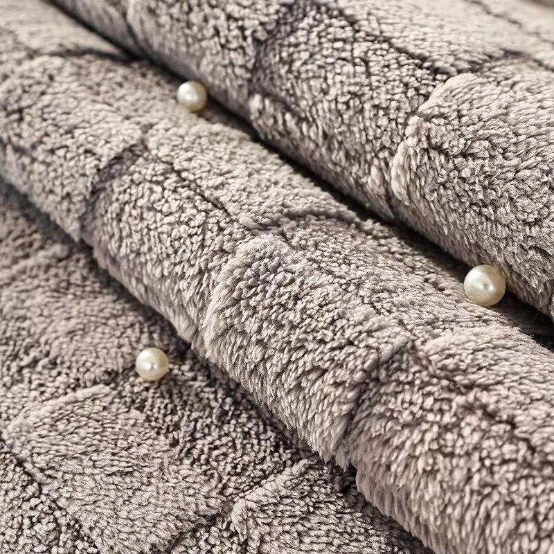 Зимние теплые толстые бархатные чехлы для диванов, однотонные роскошные плюшевые диванные полотенца, L-образные секционные нескользящие чехлы для гостиной