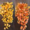 Decorative Hanging Vines for Store Display 5?Fork Artificial Maple Leaf Vine, Fake Foliage Wall Indoor Greenery Living Room Plant, Simulated