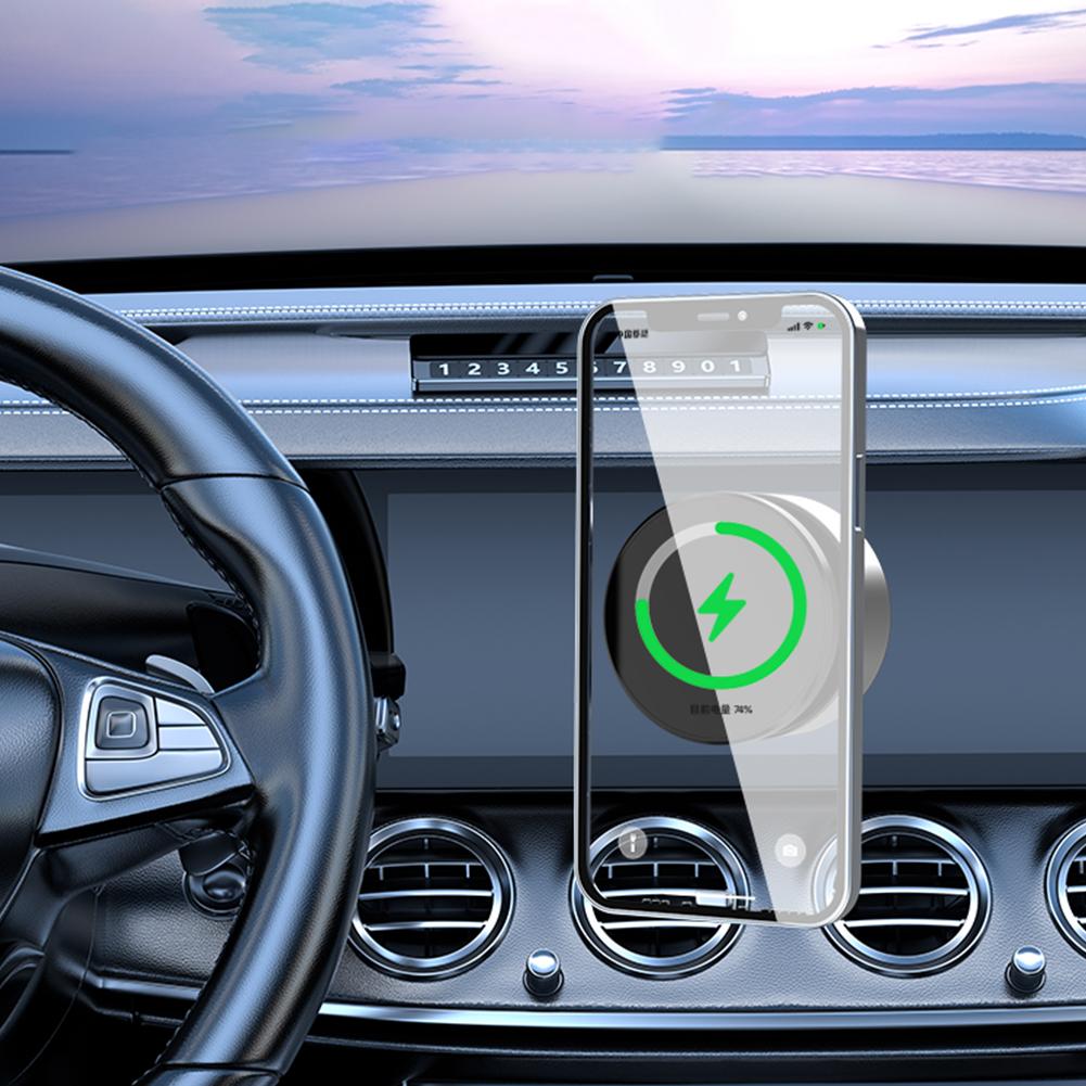 Magnetic Vacuum Adsorption Phone Holder USB Charging Car Vacuum Adsorption Bracket for Smartphones 4.7Inch+