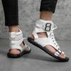 New Luxury Designer Men's Sandals High Top Casual Shoes Outdoor Walking Sneakers ROMAN Beach Shoes Men Leather Mocassins