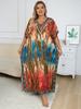 Brown Printed Robe Kaftan Bohemian Long Dress Relaxed Lightweight Summer Wear Swimsuit Cover-up Light Jacket Beach Wear Q1577