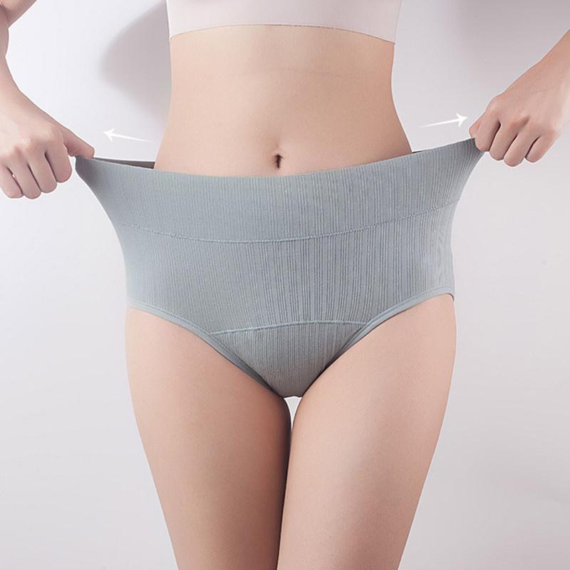 3Pcs Women's High Waist Briefs Panties Breathable Soft Fabric Underwear