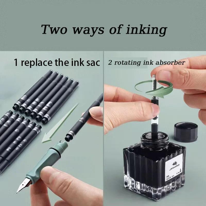 0.38mm Fountain Pen Set with 30 Ink Refills School Students Supplies Kawaii Stationery Caligraphy Pen for Writing