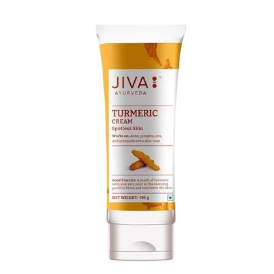 Крем Jiva Turmeric 100 г | 100% аюрведическая формула | Питает кожу, улучшает цвет лица и предотвращает появление угрей, прыщей, акне и пятен
