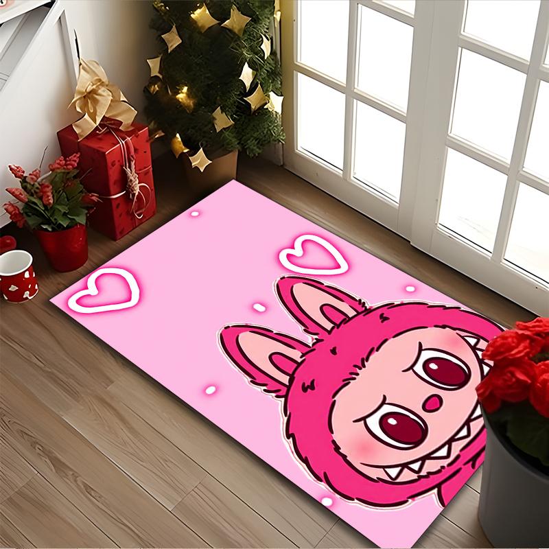 1pc Office Carpet, LABUBU Chair Rug, Living Room Printed Area Rug, Home Chair Floor Mat
