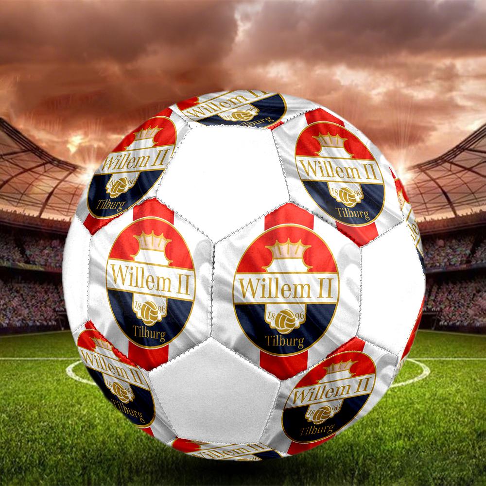 Футбольный мяч Willem II Tilburg размер 5, разноцветный, подходит для всех возрастов, машинная строчка, материал ПВХ, соревновательного уровня, прочный и с высоким отскоком