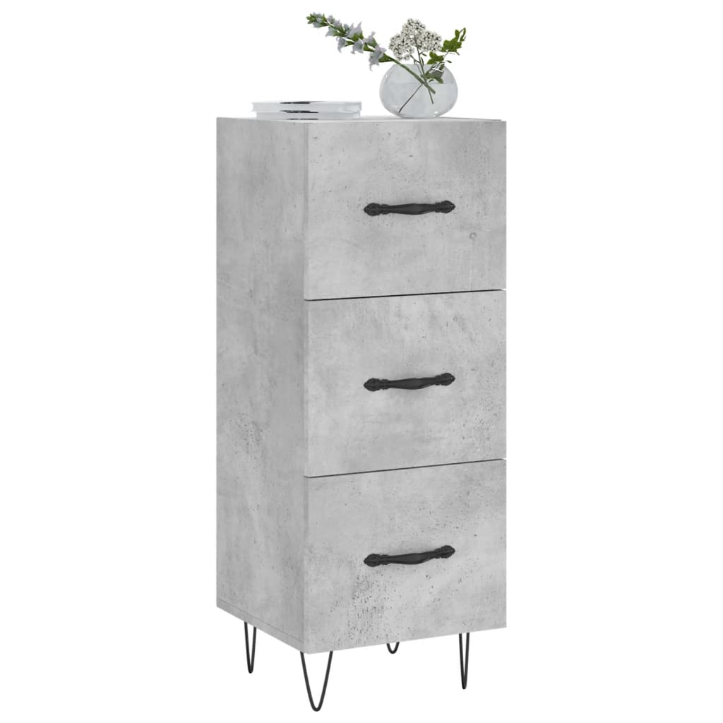 Vidaxl Szafka, Szarość Betonu, 34,5X34X90 Cm, Materiał Drewnopochodny