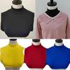 Women Soft Modal Fake Collar Turtleneck Solid Color Muslim Hijab Extensions Mock Neck Cover Blouse Sweater Detachable Collars