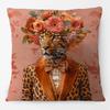 European Poodle Dog Labrador with Wreath Animals Painting Cushion Covers Pillowcase For Sofa