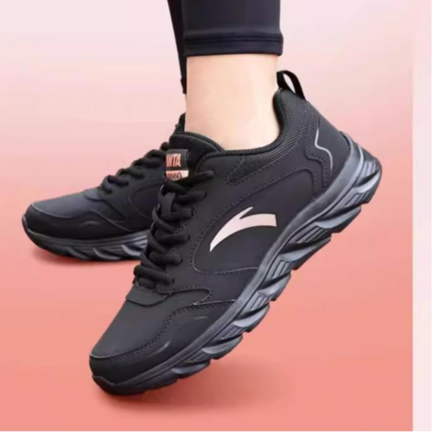 Anta Versatile Shock Absorbing Non-Slip Low-Top Running Shoes Women Sneaker Black 922355515-9