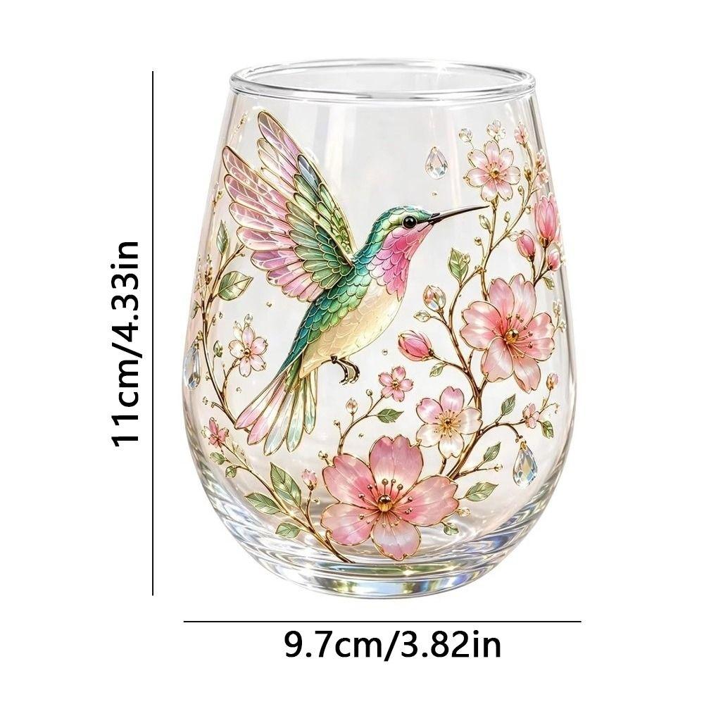 Transparent Hummingbird Joy Tea Cup Gold Rimmed Coffee Cup Creative Garden Glass Tea Cup