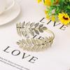 Women Round-Shape Bangle Jewelry Laurel Leaf Bracelet Arm Chain Bridal Decor Upper Arm Bracelet